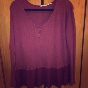 Urban outfitters long sleeved shirt dress ruffles